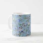Blaue und weiße Tulips Muster Kaffeetasse (Vorderseite Links)