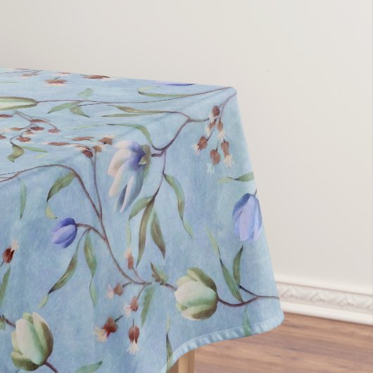 Blaue und weiße Tulips Muster Tischdecke (Beispiel)