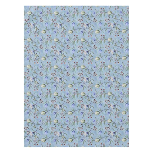 Blaue und weiße Tulips Muster Tischdecke (Vorderseite)