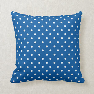 Blaue und weiße Tupfen Kissen