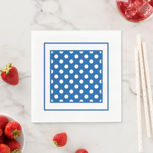 Blaue und weiße Tupfen Serviette (Beispiel)