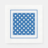Blaue und weiße Tupfen Serviette (Vorderseite)