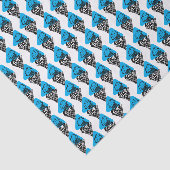 Blaue und weiße Uni Eiscreme Seidenpapier (Ausschnitt)