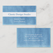 Blaue und weiße Veloursleder-Visitenkarten Visitenkarte (Vorne/Hinten)