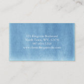 Blaue und weiße Veloursleder-Visitenkarten Visitenkarte (Rückseite)