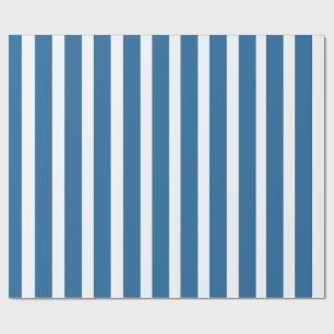 Blaue und weiße vertikale Streifen Minimal Muster Geschenkpapier