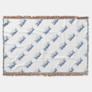 Blaue und weiße Vintage amerikanische Flaggen mit Decke