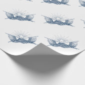 Blaue und weiße Vintage amerikanische Flaggen mit Geschenkpapier (Ecke)