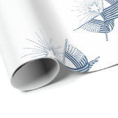 Blaue und weiße Vintage amerikanische Flaggen mit Geschenkpapier (Rolleneckpunkt)