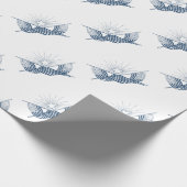 Blaue und weiße Vintage amerikanische Flaggen mit Geschenkpapier (Ecke)