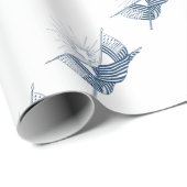 Blaue und weiße Vintage amerikanische Flaggen mit Geschenkpapier (Rolleneckpunkt)