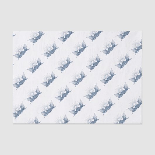 Blaue und weiße Vintage amerikanische Flaggen mit  Seidenpapier (Vorderseite)