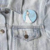 Blaue und weiße Vintage-Brautjungfernpinnadel Button (Beispiel)