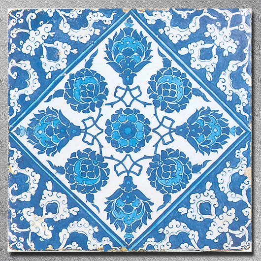 Blaue und weiße Vintage-Delfter Kunst Fliese