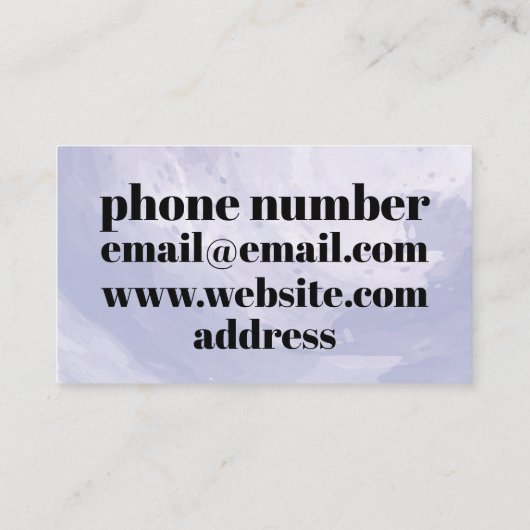 Blaue und weiße Visitenkarte mit QR-Code (Rückseite)