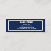 Blaue und weiße Visitenkarte Telefonnummerkarte (Rückseite)