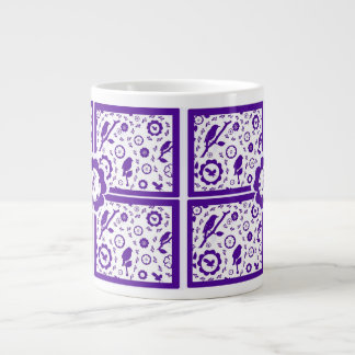 blaue und weiße Vogel-Tasse Jumbo-Tasse