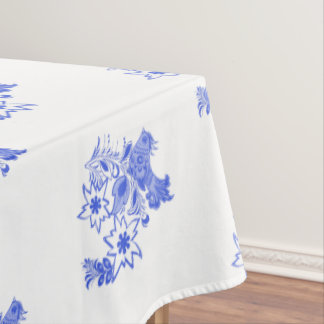 Blaue und weiße Vögel und Edelweiss Muster Tischdecke