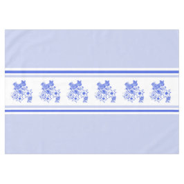 Blaue und weiße Vögel und Edelweiss Tischdecke