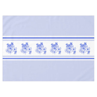Blaue und weiße Vögel und Edelweiss Tischdecke