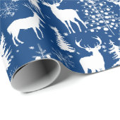 Blaue und weiße Waldrinder Geschenkpapier (Rolleneckpunkt)