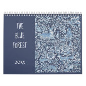 Blaue und weiße Waldtiere Waldtiere Waldelft Kalender (Titelbild)