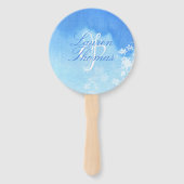 Blaue und weiße Wasserfarbe Delikate Foliate Fächer (Rückseite)