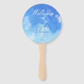 Blaue und weiße Wasserfarbe Delikate Foliate Fächer (Vorderseite)