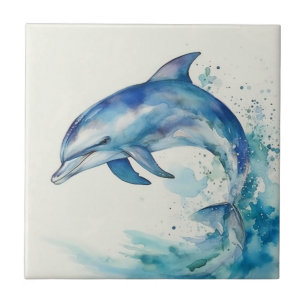 Blaue und weiße Wasserfarbe Fliese