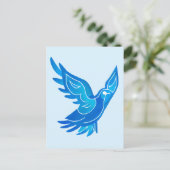 Blaue und weiße Wasserfarbe Friedenstruppe Postkarte (Stehend Vorderseite)