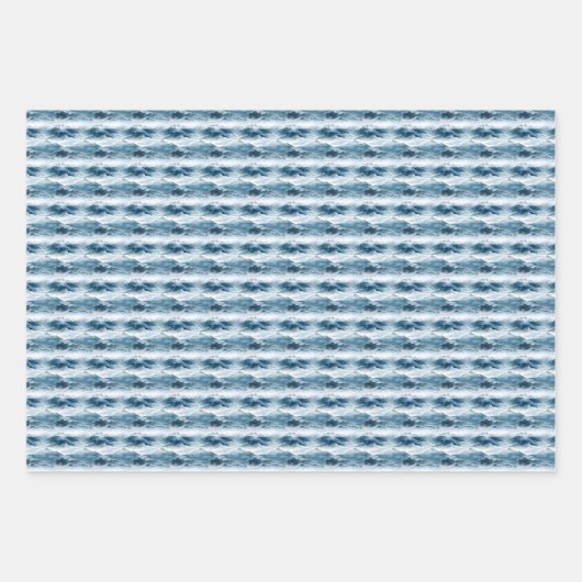 Blaue und weiße Wasserfarben Geschenkpapier Set (Vorderseite 3)