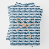 Blaue und weiße Wasserfarben Geschenkpapier Set (Beispiel)