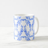 Blaue und weiße Wasserfarbeswag-Tasse Kaffeetasse (VorderseiteRechts)