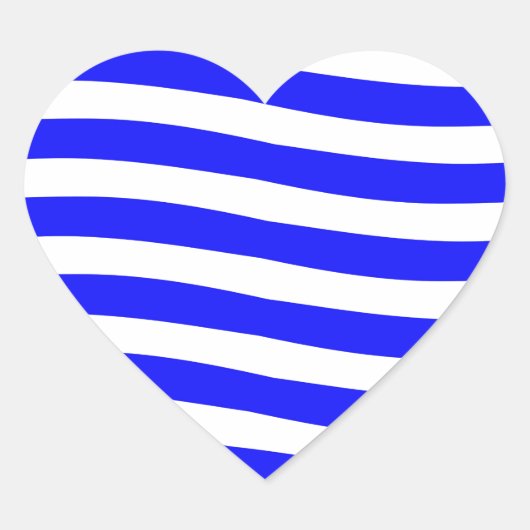Blaue und weiße Waves Herz-Aufkleber (Vorderseite)