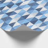 Blaue und weiße Weihnachtsbaumen Geschenkpapier (Ecke)