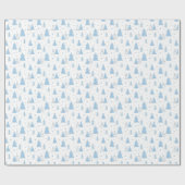 Blaue und weiße Weihnachtsbaummuster Geschenkpapier (Flach)