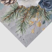 Blaue und weiße Weihnachtsgeburten Rose erschütter Seidenpapier (Detail)