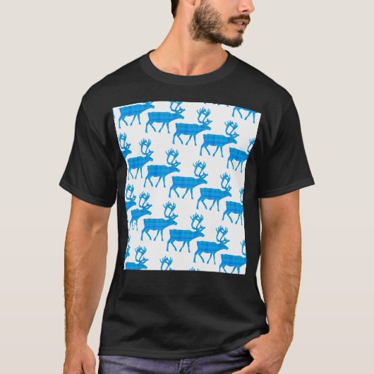 Blaue und weiße Weihnachtsmänner T-Shirt (Vorderseite)
