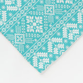 Blaue und weiße Weihnachtsmesse Isle Pattern Fleecedecke (Ecke)