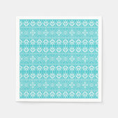 Blaue und weiße Weihnachtsmesse Isle Pattern Serviette (Vorderseite)