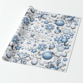 Blaue und weiße Weihnachtsmuster Geschenkpapier