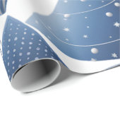 Blaue und weiße Weihnachtsmuster Geschenkpapier (Rolleneckpunkt)