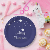 Blaue und weiße Weihnachtsplatte Pappteller (Party)