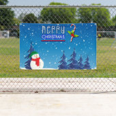 Blaue und weiße Weihnachtsschneemänner Winterlands Banner (Insitu)