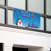 Blaue und weiße Weihnachtsschneemänner Winterlands Banner (Äußeres Gebäude)