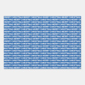 Blaue und weiße Weihnachtstypografie Geschenkpapier Set (Vorderseite 3)