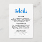 Blaue und weiße weißliche Küstenhochzeit Begleitkarte (Vorderseite)