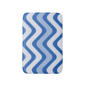 Blaue und weiße Wellenmuster Badematte (Vorderseite Vertikal)