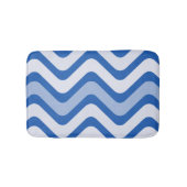 Blaue und weiße Wellenmuster Badematte (Vorderseite)