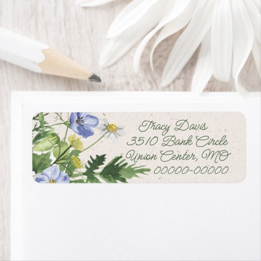 Blaue und weiße Wildblume (Insitu)